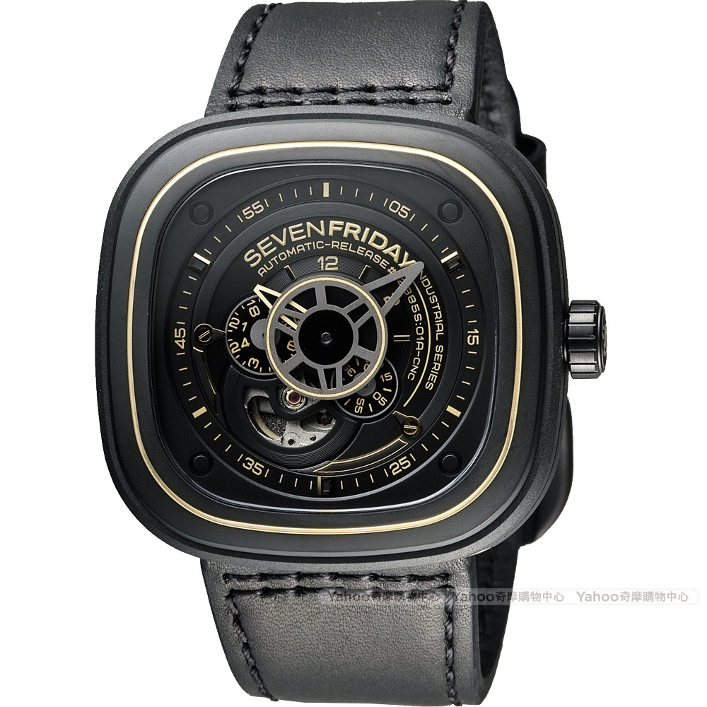 SEVENFRIDAY P2-2 解構世界自動上鍊機械錶-黑/47mm