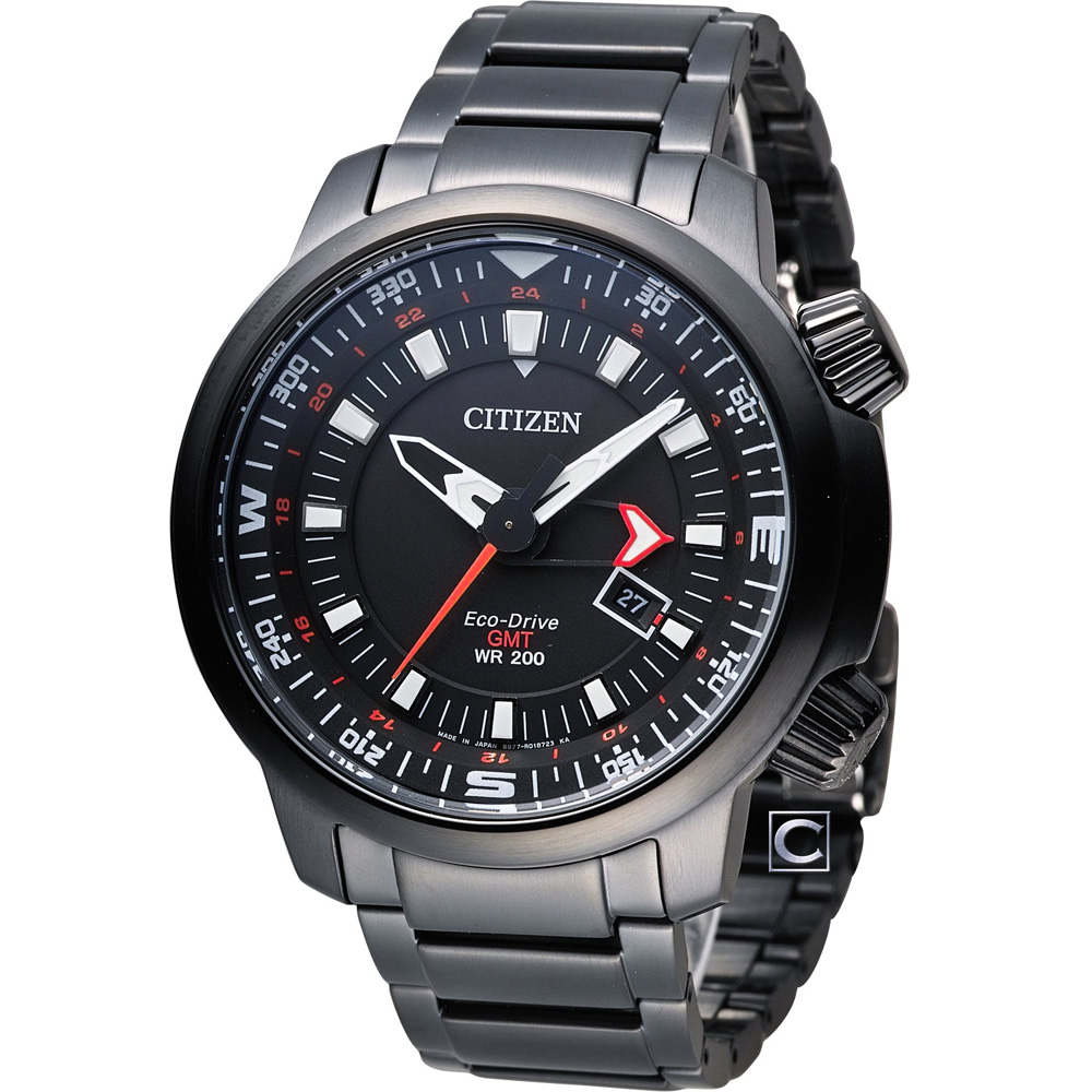 CITIZEN PROMASTER 全方位休閒時尚運動錶(BJ7086-57E)-黑/46mm