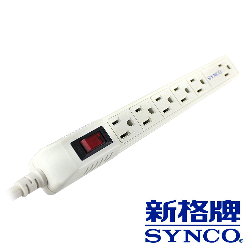 SYNCO 新格牌 單切3孔6座 1.8M 6尺延長線 SY-136L6 -1入