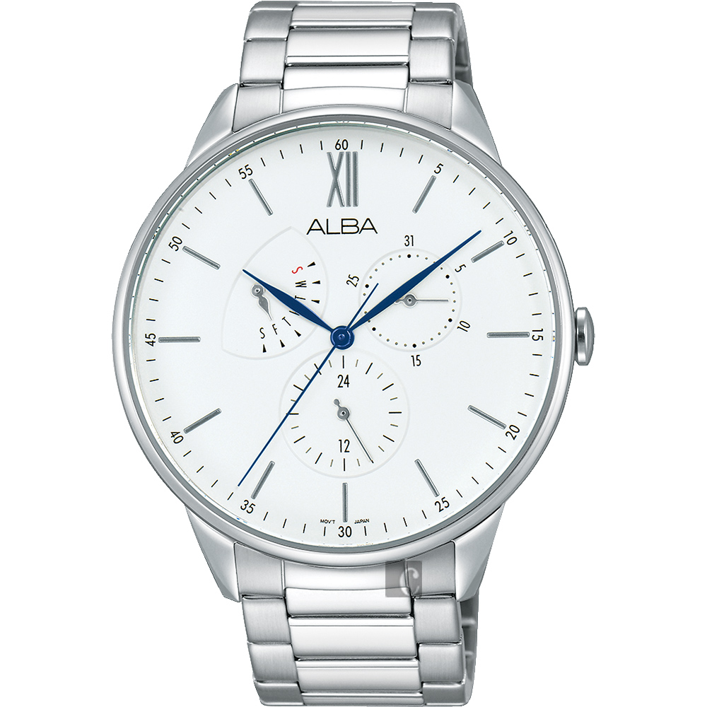 ALBA  年輕時代日曆腕錶(AZ8009X1)-銀/45mm