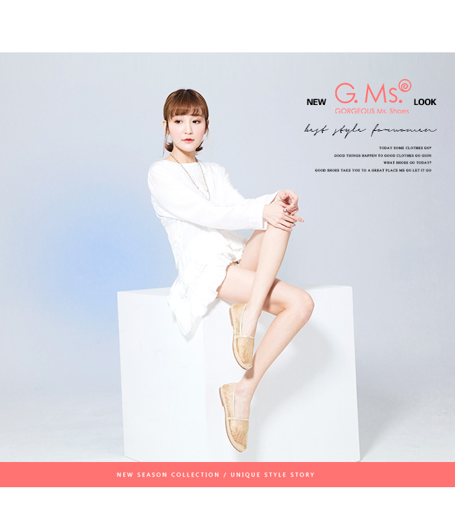 G.Ms. 金屬亮粉透膚懶人鞋-金色