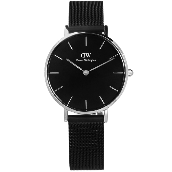 Daniel Wellington Classic 米蘭編織不鏽鋼手錶-鍍黑/32mm