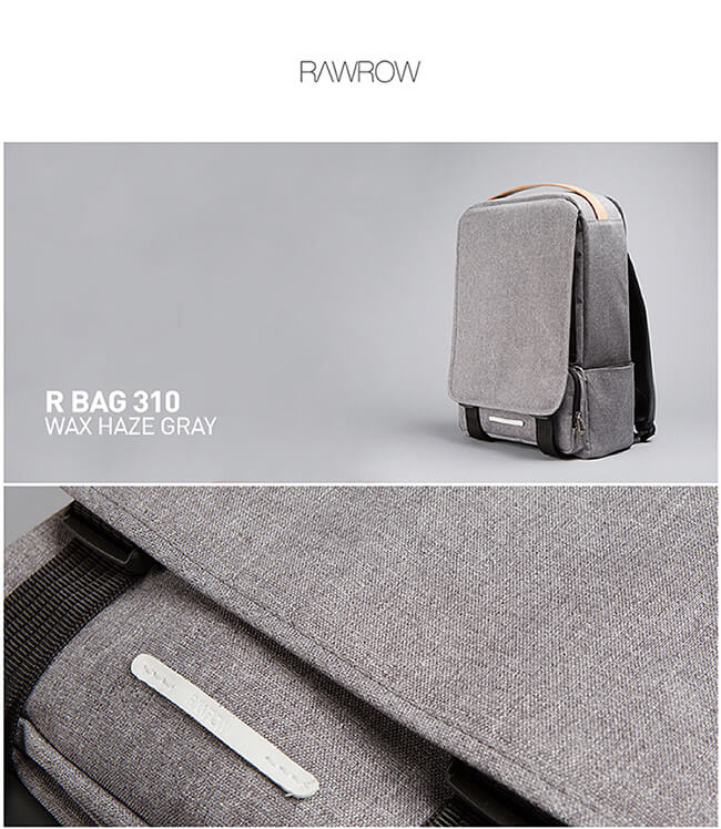 RAWROW-迷霧系列-方型扣環筆電後背包-霧灰-RBP310GY