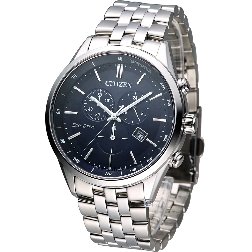 CITIZEN Eco-Drive 科技百搭計時腕錶(AT2140-55L)-藍/42mm