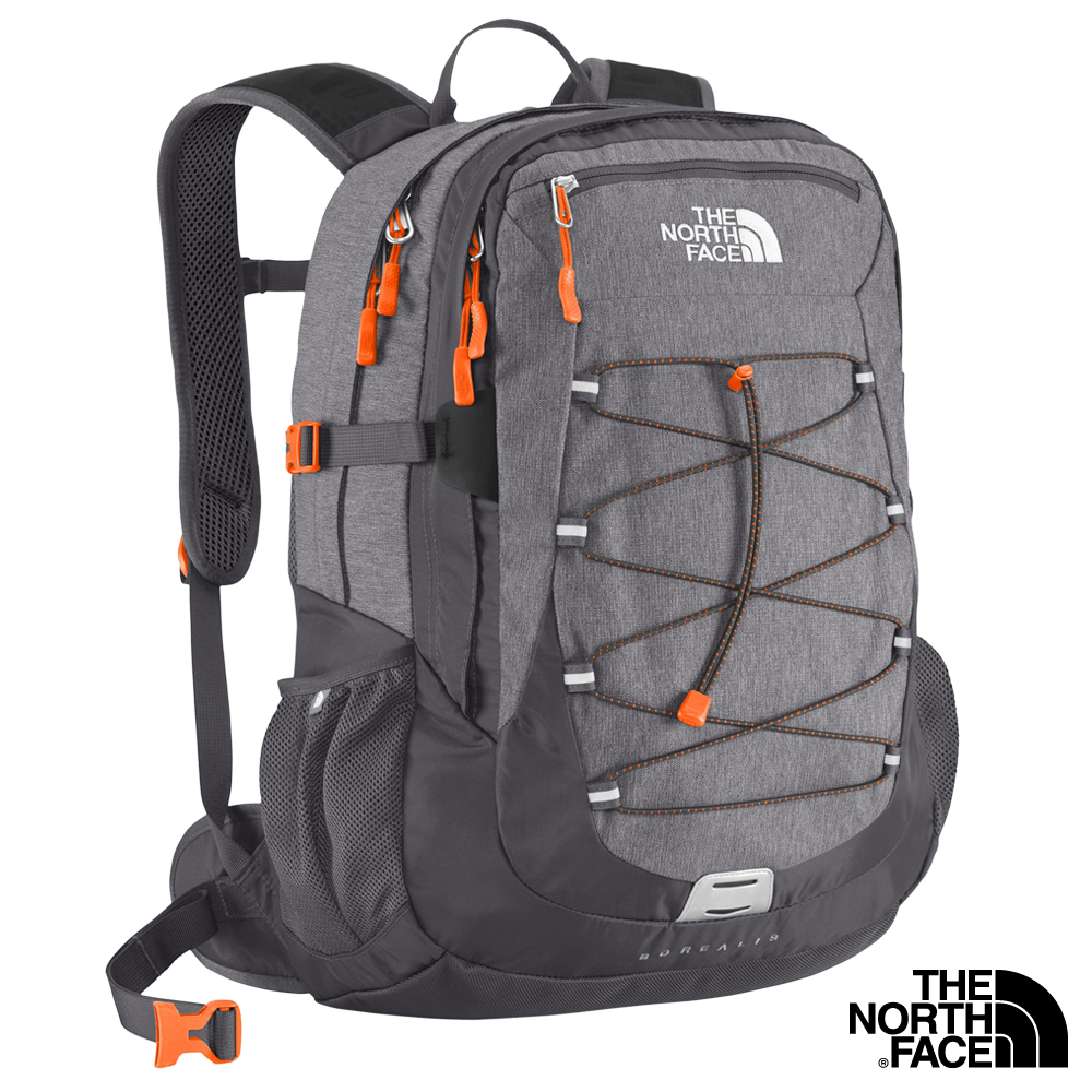 The North Face BOREALIS 15吋電腦背包 鋅灰/鮮螢光橘