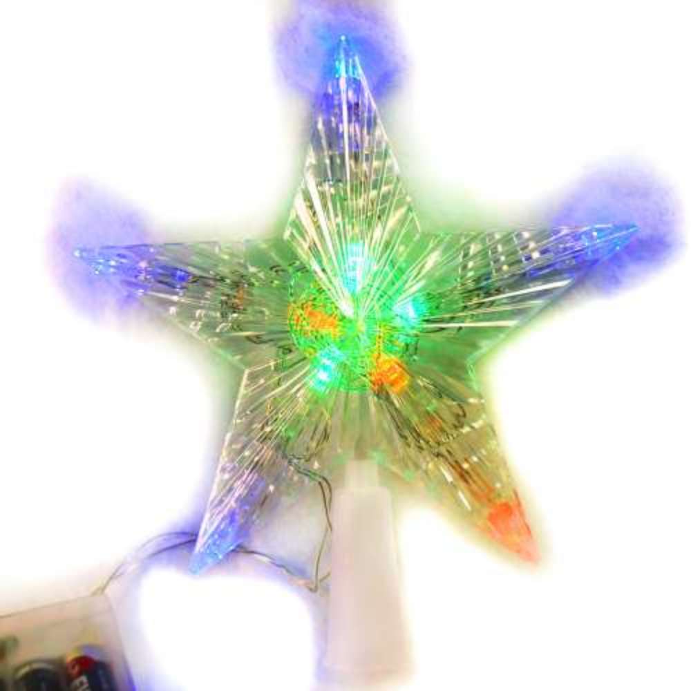 聖誕燈LED透明樹頂星電池燈(彩光)(高亮度又環保)(可裝飾於聖誕樹頂或窗戶等)