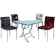 時尚屋 藍色折合餐桌伯爵椅1桌4椅可選色DB904 product thumbnail 1