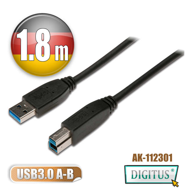 曜兆DIGITUS USB3.0A公轉B公線miniUSB3.0*1.8公尺