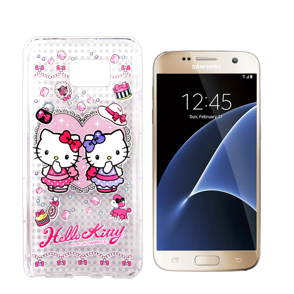 三麗鷗Hello Kitty貓 Samsung S7 Edge 空壓防震殼(Twins)