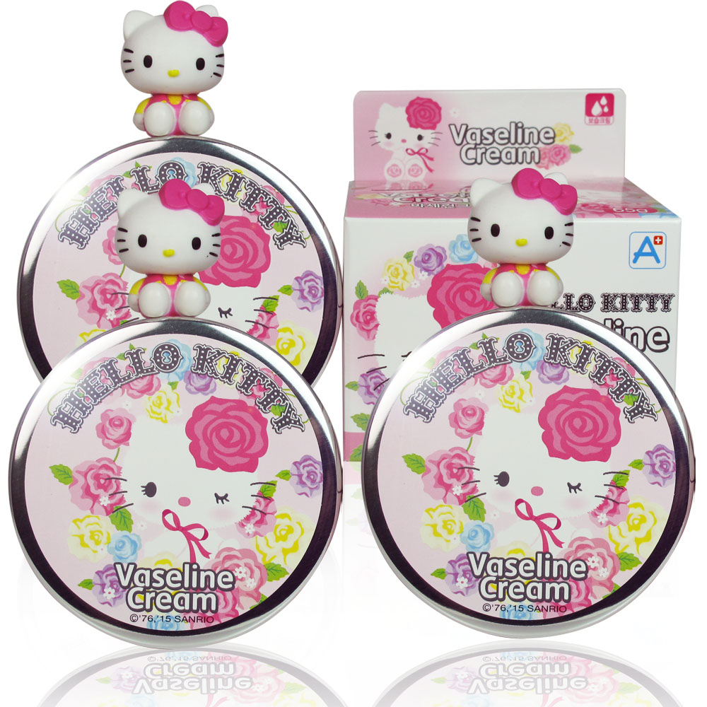 韓國Atex Hello kitty 凱蒂貓補濕保水霜/凡士林 65gx3入(附贈小吊飾)