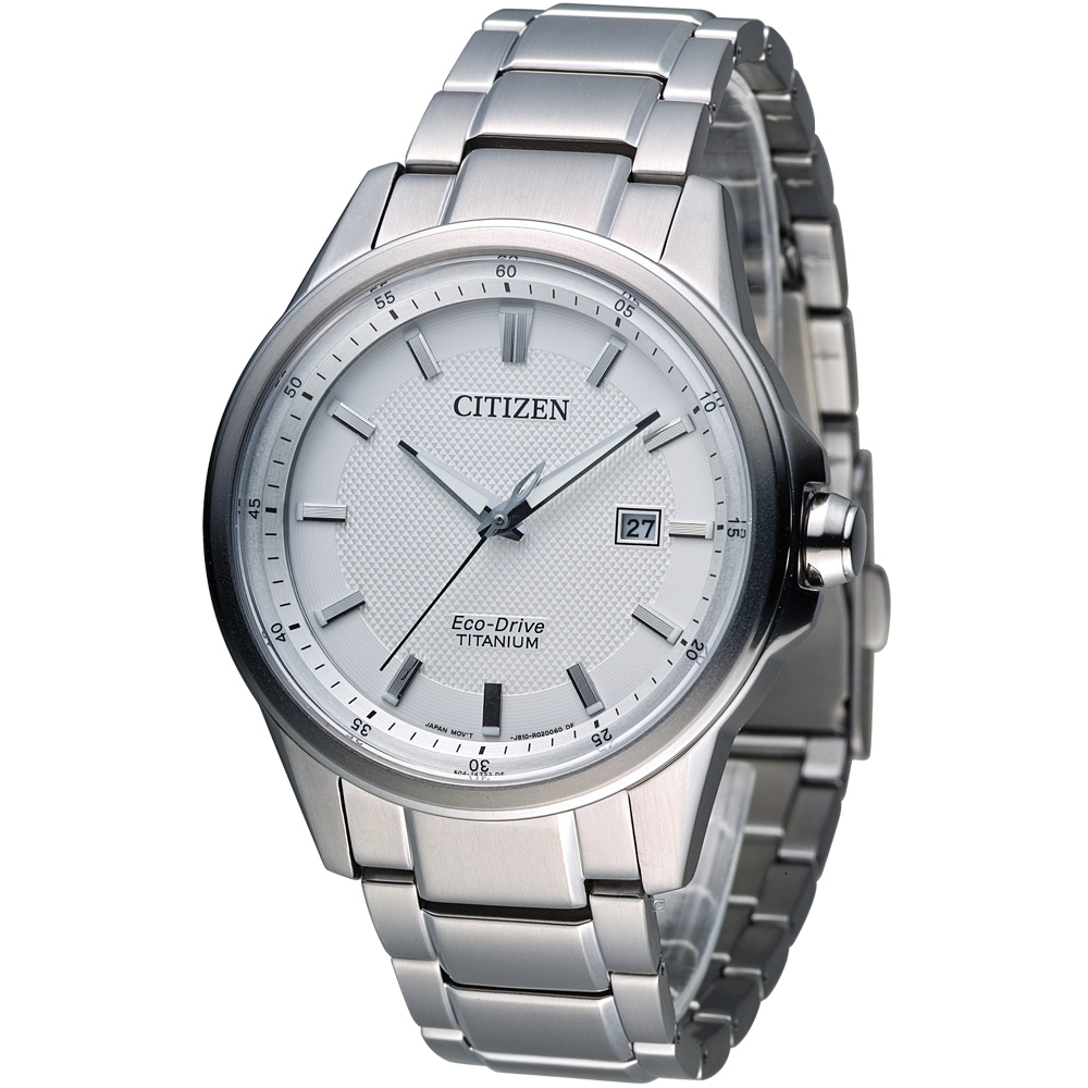 CITIZEN Eco-Drive 光動能鈦時尚腕錶(AW1490-84A)-白/42mm