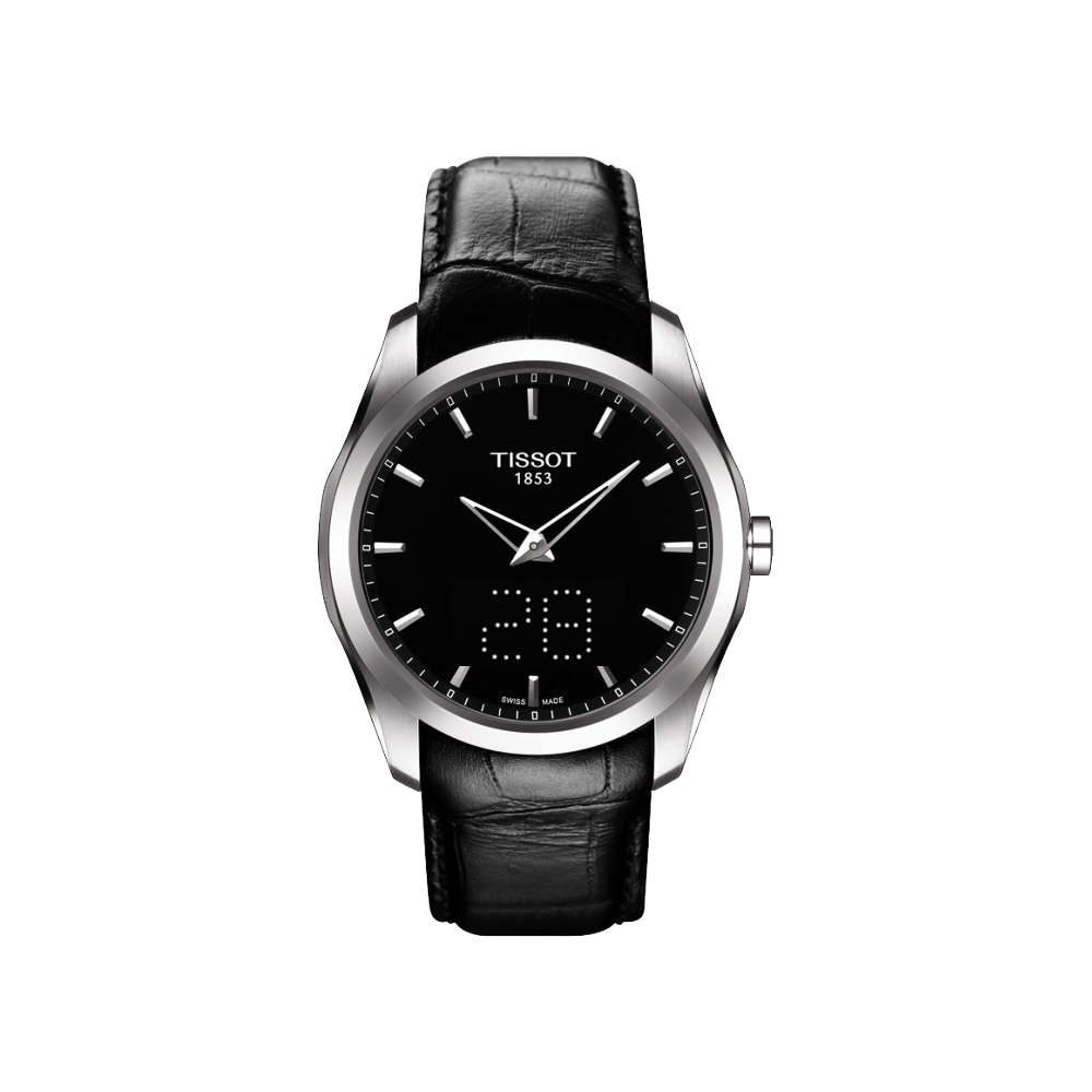 TISSOT 天梭 官方授權 Couturier 建構師系列 Date時尚腕錶-黑/39mm
