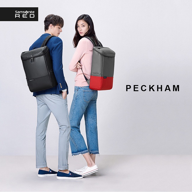 Samsonite RED PECKHAM長型上開式中性筆電後背包-14吋(灰/深灰)