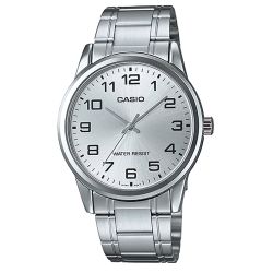 CASIO 經典復古時尚簡約指針紳士腕錶-銀白色(MTP-V001D-7B)/40mm