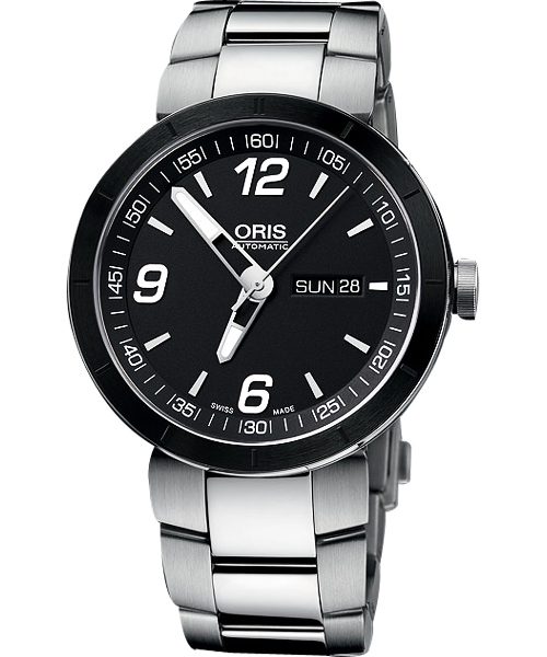 ORIS TT1 Day Date 極速機械腕錶-黑/43mm