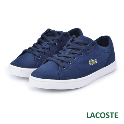 LACOSTE 女用休閒帆布鞋-藍色