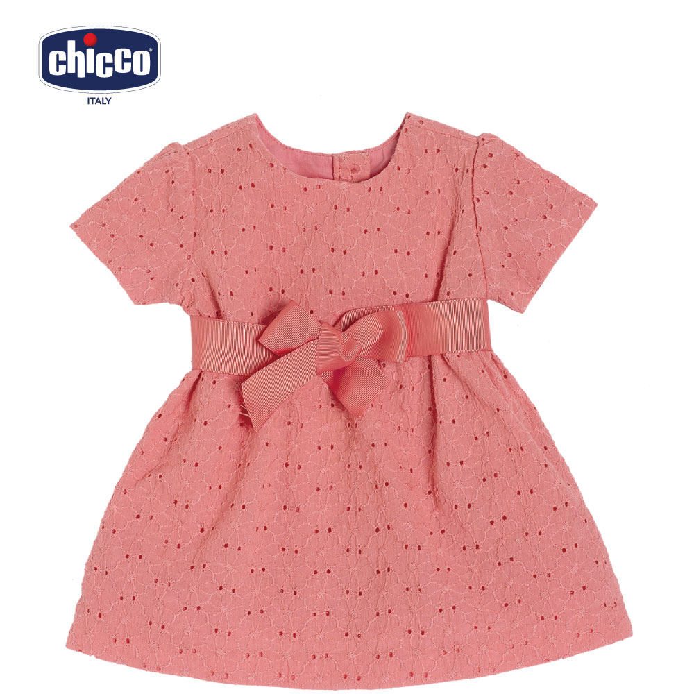 chicco-秘密花園短袖洋裝-桃(1-2歲)