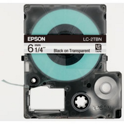 EPSON 標籤機色帶 LC-2TBN (透明底黑字/6mm)