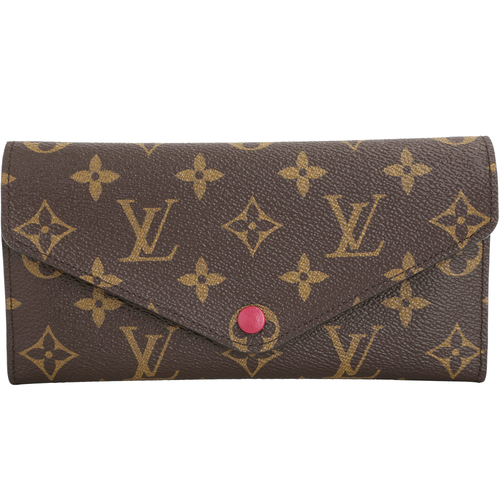 LV M60708 JOSEPHINE 經典Monogram釦式長夾(紫紅色)