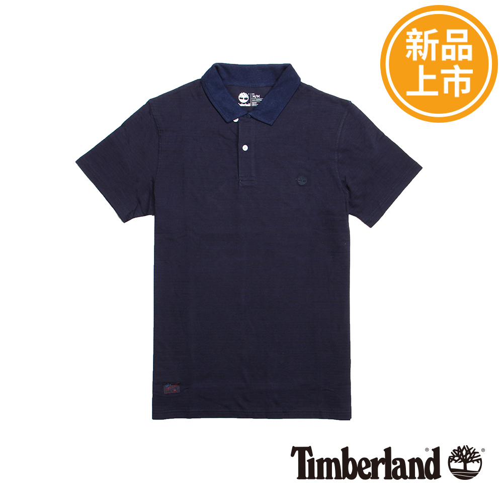 Timberland 男款深藍色翻領短袖Polo衫