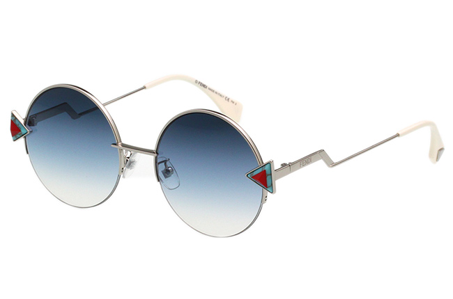 FENDI廣告主打 復古半框圓形 太陽眼鏡 (銀色)FF0243FS