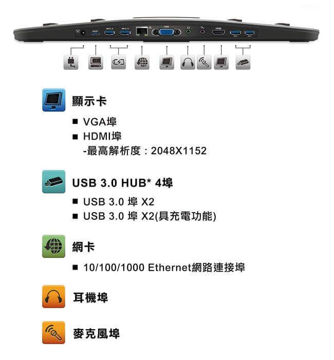 j5create USB 3.0 迴力鏢筆電擴充基座-JUD480