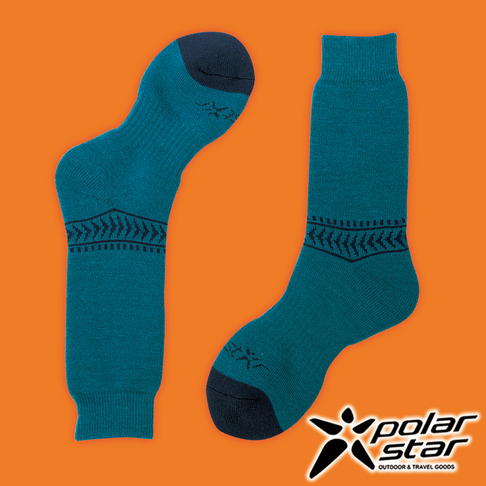 PolarStar 羊毛保暖雪襪 2入『藍綠』P16610