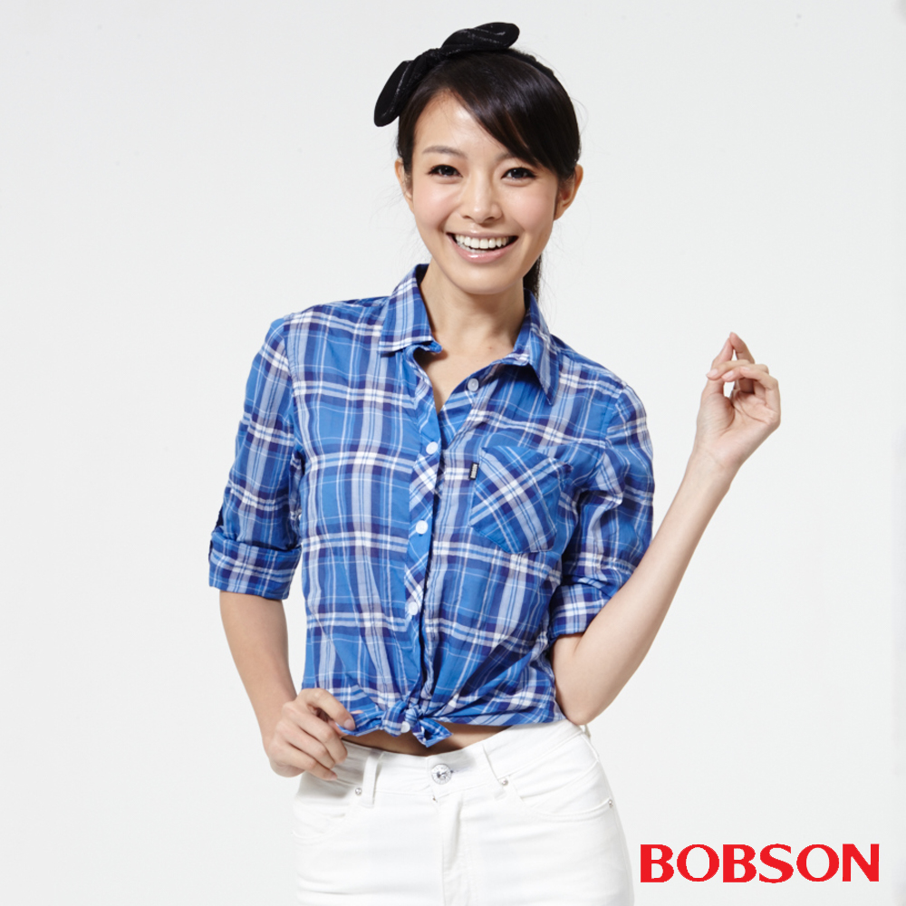 BOBSON  女款格子襯衫