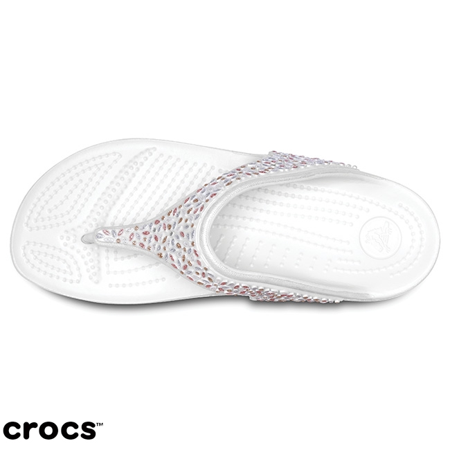 Crocs 卡駱馳 (女鞋) 思瓏厚底閃亮人字拖 204181-1C5