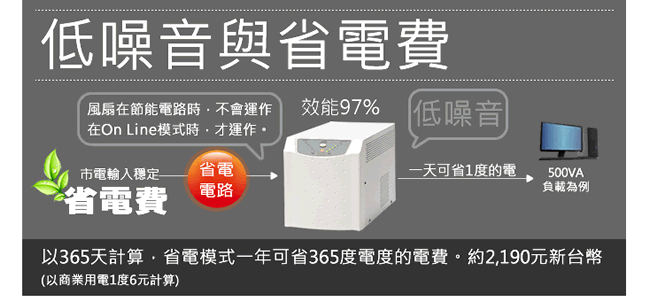 FT飛碟-On line UPS 1KVA-低頻設計+低噪音+節能省電