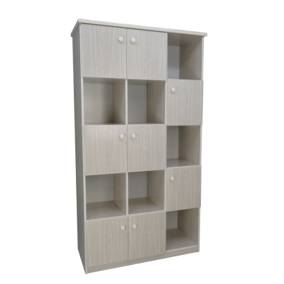 品家居 托可3.3尺環保塑鋼八門書櫃(五色可選)-97.5x43x180cm免組