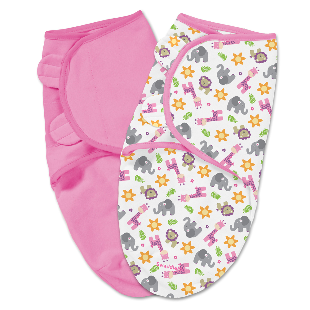 美國 Summer 嬰兒包巾, 懶人包巾純棉 S-2入 粉紅叢林