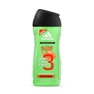 adidas愛迪達 男用三效能量潔顏洗髮沐浴露250ml