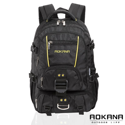 AOKANA奧卡納 台灣釦具 輕量防潑水護脊紓壓機能後背包(黃/黑)68-074