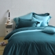 Cozy inn 簡單純色-孔雀藍 單人三件組 200織精梳棉薄被套床包組 product thumbnail 1