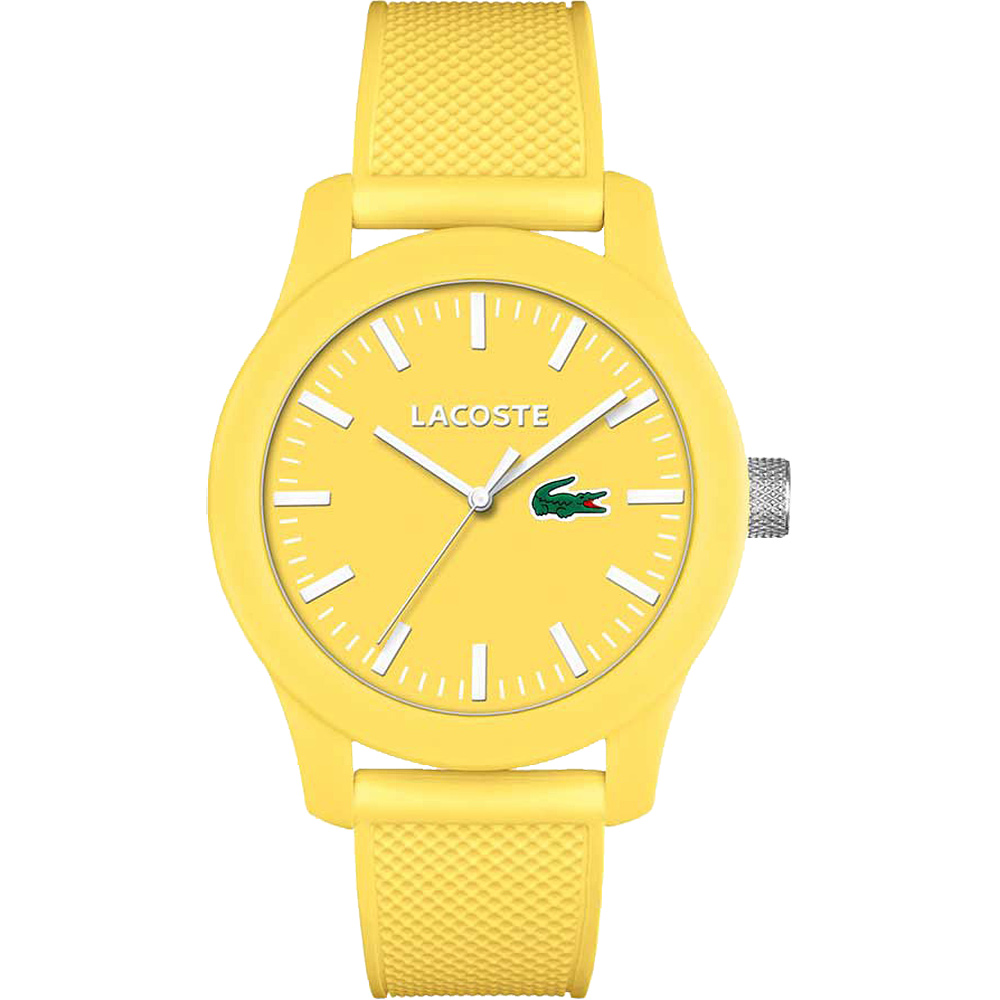 Lacoste 12.12系列撞色活力時尚腕錶-黃/43mm