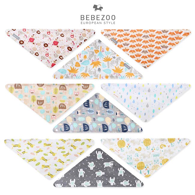BEBEZOO 韓國 動物系列 三角圍兜口水巾