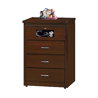 品家居 波比2.3尺胡桃木紋四斗櫃-70x48.5x103cm免組