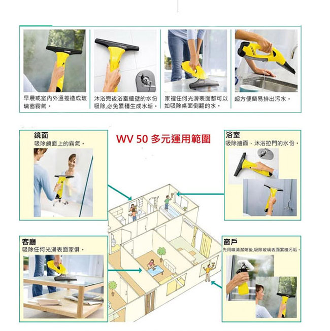 德國凱馳 Karcher WV 50 Plus 玻璃鏡面洗窗機