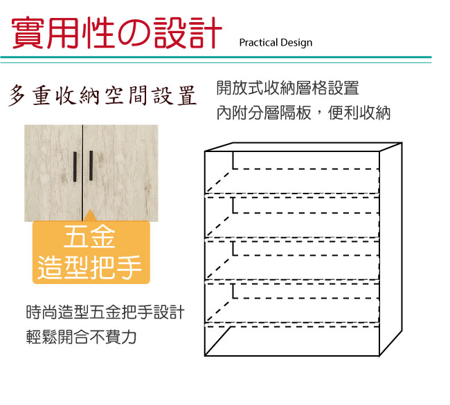 品家居 潘蜜拉2.7尺二門鞋櫃(二色可選)-81x39x111cm免組