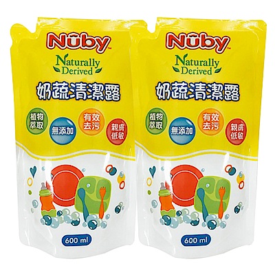 美國 Nuby 奶蔬清潔露補充包 600mlx2入