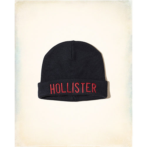 HCO Hollister 海鷗 經典刺繡文字毛帽-深藍色