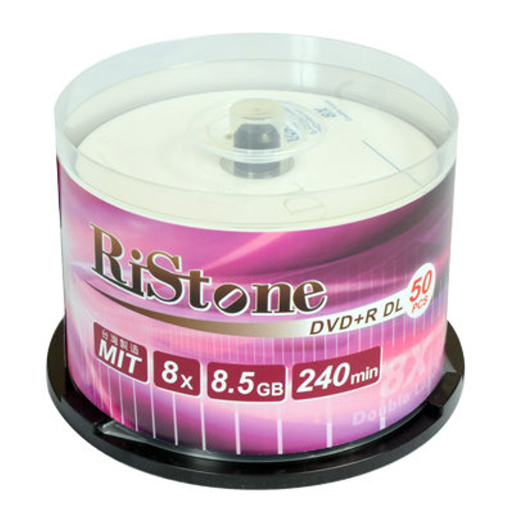 RiStone 日本版 DVD+R 8X  DL 桶裝 (50片)