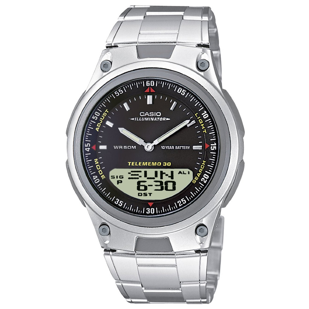 CASIO 都會時尚雙顯腕錶(AW-80D-1A)-黑/40mm