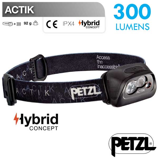 【法國 Petzl】新款 ACTIK 超輕量高亮度頭燈(300流明)_黑