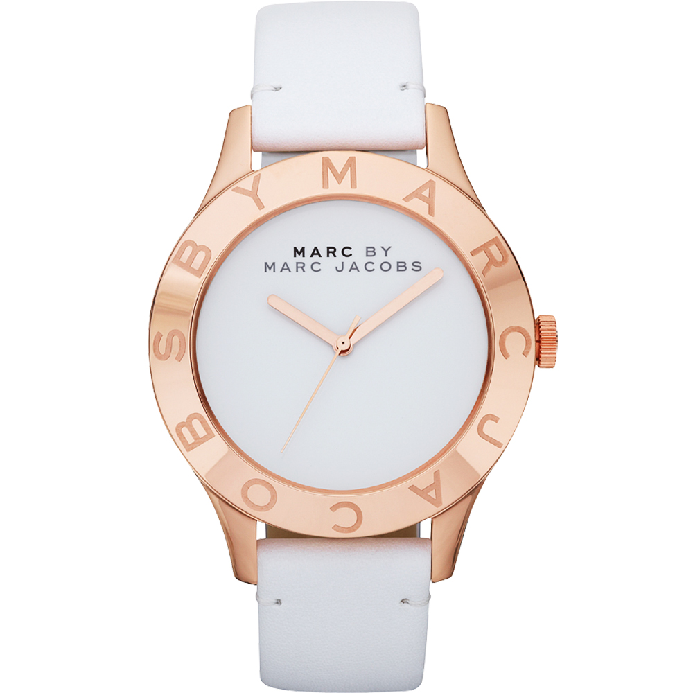 Marc Jacobs 飛翔時代色彩腕錶-白x玫塊金框/40mm
