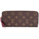 LV M60742 CLEMENCE 經典Monogram拉鍊長夾(咖啡色/內紫紅) product thumbnail 1