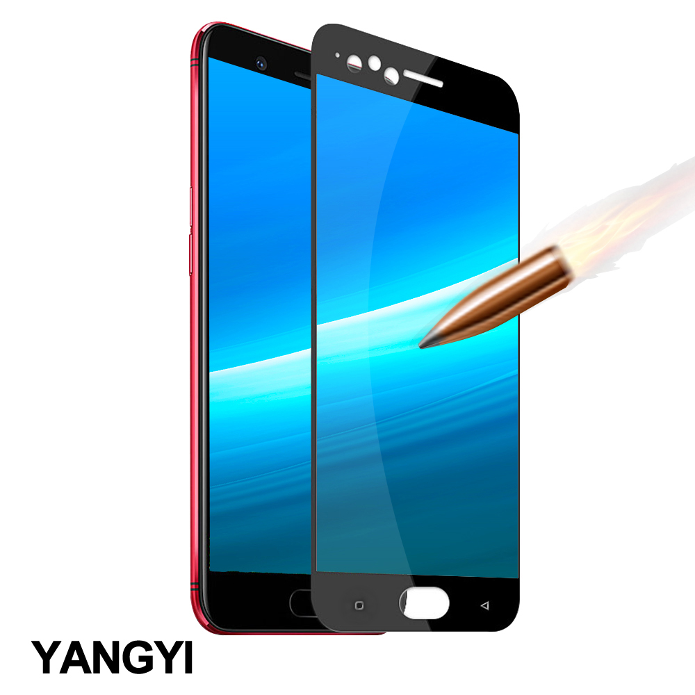 YANGYI揚邑 OPPO R11 5.5吋 滿版鋼化玻璃膜3D弧邊防爆保護貼-黑