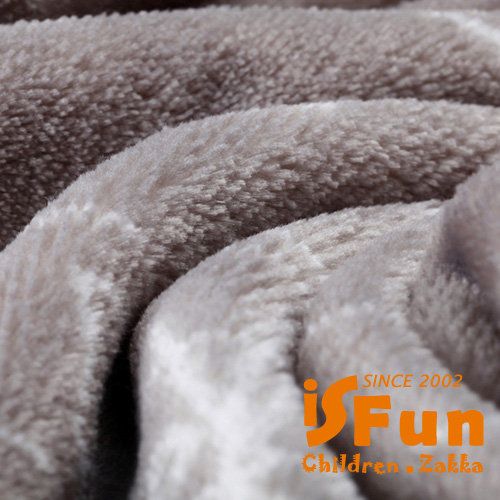 iSFun 兒童專用貓咪影子 保暖珊瑚絨嬰兒毛毯 灰100x72cm