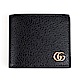 GUCCI 經典牛皮雙G金色LOGO短夾 黑色 product thumbnail 1